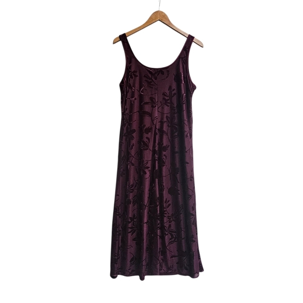 Vintage Y2K 90s Rabbit Rabbit Rabbit Velvet Burnout Floral Tank Dress Layered M